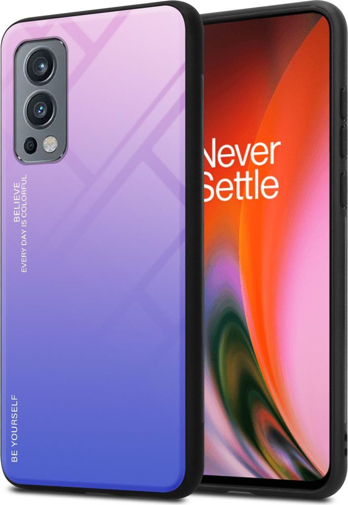 Cadorabo Hülle für OnePlus Nord 2 5G Schutz Hülle in Schwarz Handyhülle TPU Etui Cover Case Tempered Glas