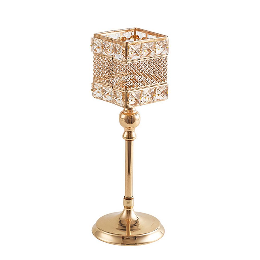 künstlerischer kerzenhalter elegante quadratische form aushöhlen design kerzenständer hochzeitsdekoration-L