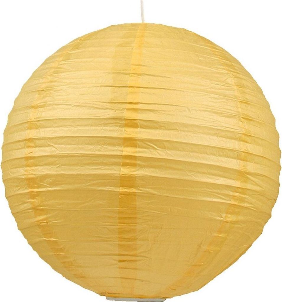 Papierkokon Lampenschirm Kugel Ø50cm gelb für Kinderzimmer Produktbild 
