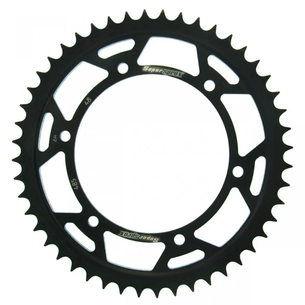 Couronne moto 48Z Supersprox 428 noir : fiabilité et longévité acier