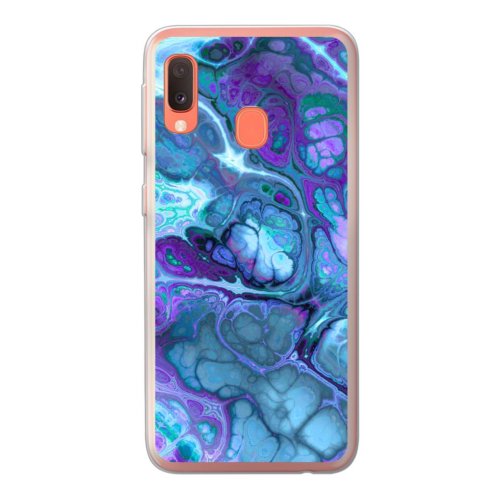 MuchoWow Handyhülle Schutzhülle Hülle für Samsung Galaxy A20e Kunst - Golf - Blau - Psychedelisch Silikon Softcase Handy Hülle - Abdeckung