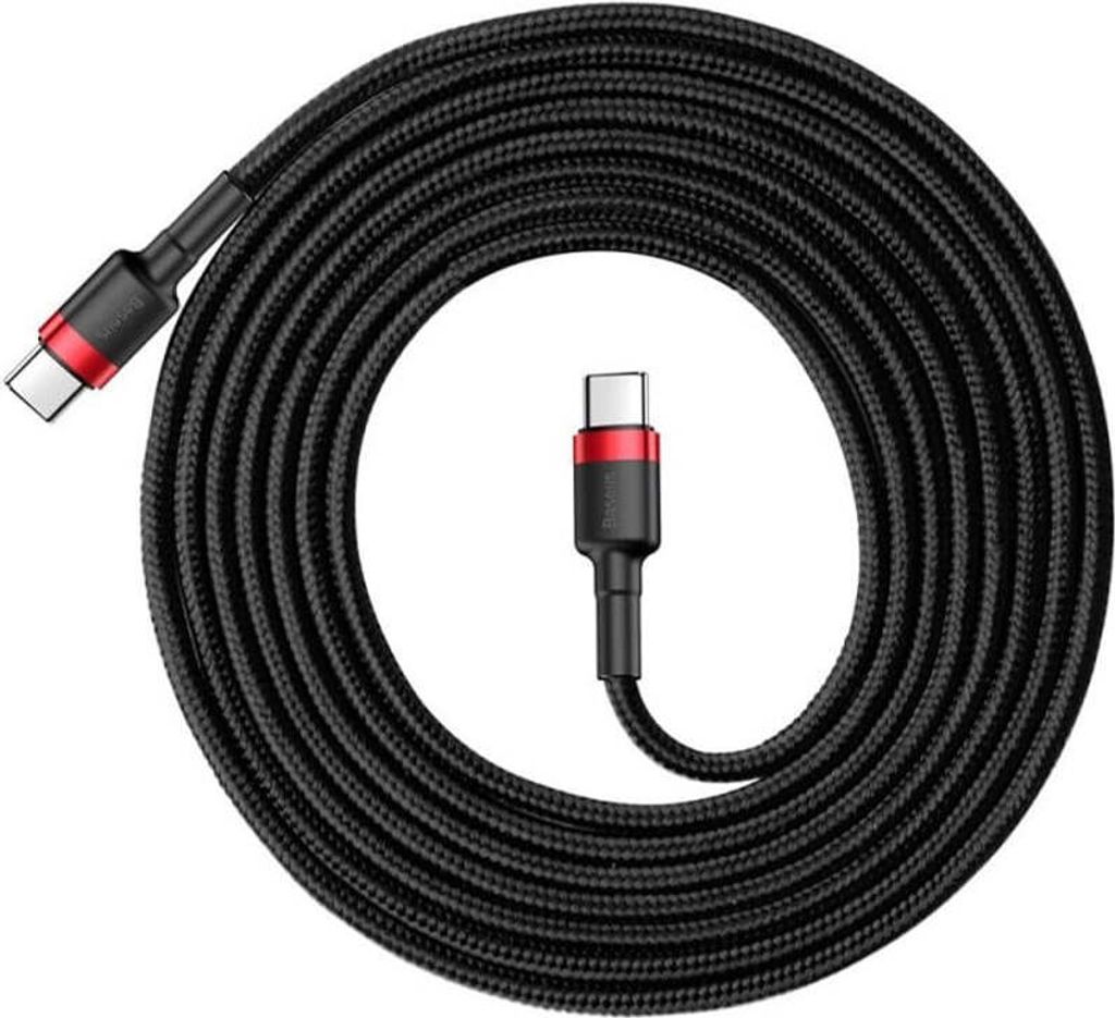 Baseus Cafule, 2 m, USB C, USB C, 0,48 Gbit/s, Schwarz, Rot Produktbild 