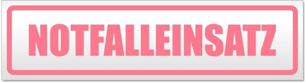 Kiwistar - Autoaufkleber - Hellrosa - 30 x 8 cm - Notfalleinsatz - Hinweis Aufkleber Sticker für Auto, Kfz, Fahrrad, PKW, LKW