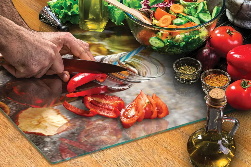 Coprifornelli Vetro 40x30 Cibo | Tagliere Decorativo per Cucina - 4