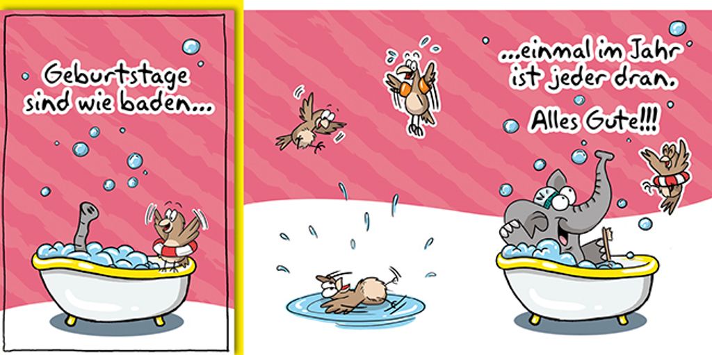 Geburtstag - Glückwunschkarte im Format 11,5 x 17 cm mit Umschlag