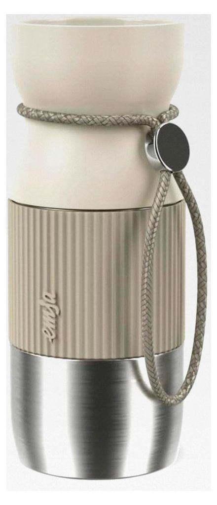 beYou Cup Mug Isolier-Trinkbecher, 0,36 Liter, aromatischer Trinkgenuss, 100% dicht, spülmaschinengeeignet, für unterwegs, draußen, Büro, Hellgrau