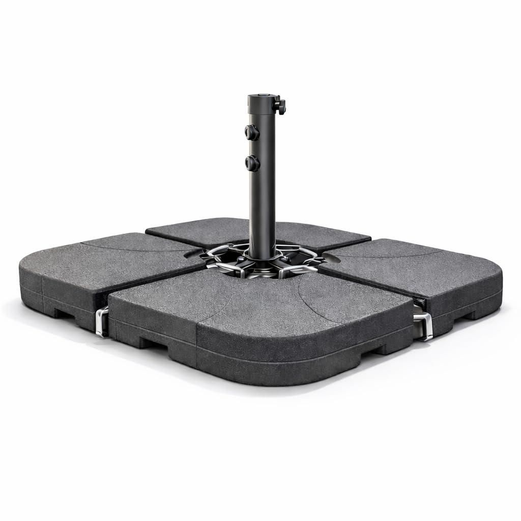 Sonnenschirmständer für Ampelschirme – befüllbare Schirmgewichte für Bodenkreuz aus Kunststoff & stabile Sonnenschirmständer (4-teilig bis 8...