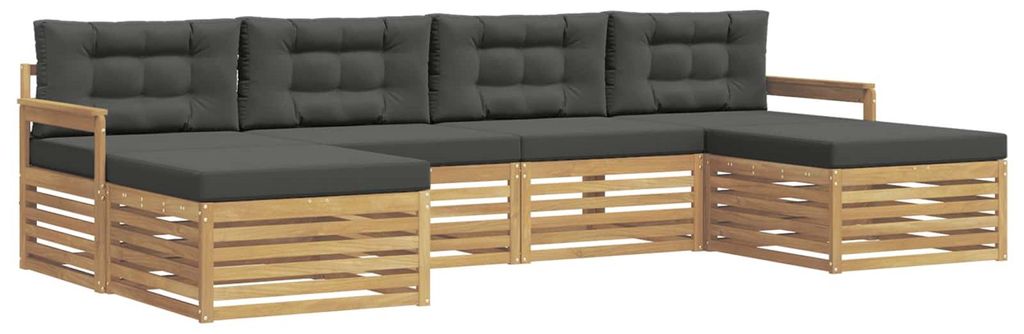 “2026 Modern“ Weiß und Anthrazit Sofagarnituren 6 pcs Weiß und Anthrazit Massivholz Akazie - Designermöbel 82971 - Gartensofas