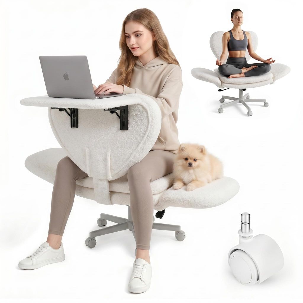 Bürostuhl Gamingstuhl mit Teddybezug, drehbar, mit Produktbild 