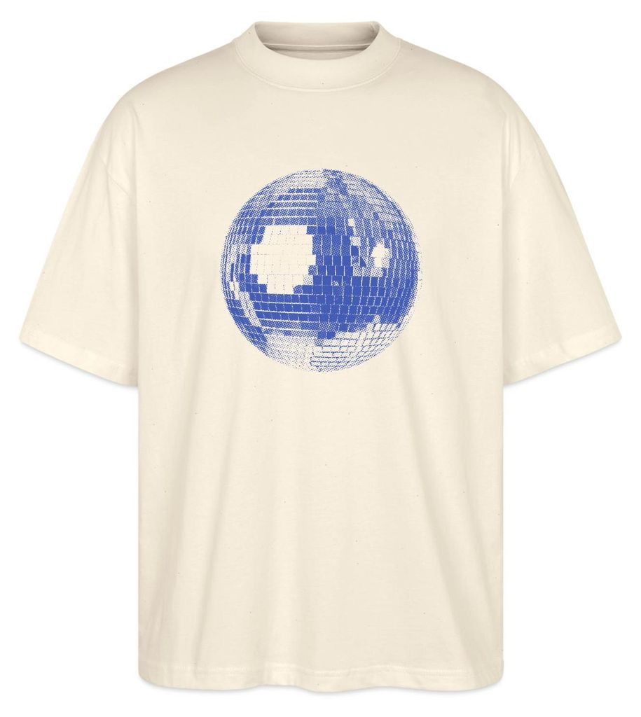 Spreadshirt Disco Ball – Retro Party Vibes Oversize Uni T-Shirt, M, Natur