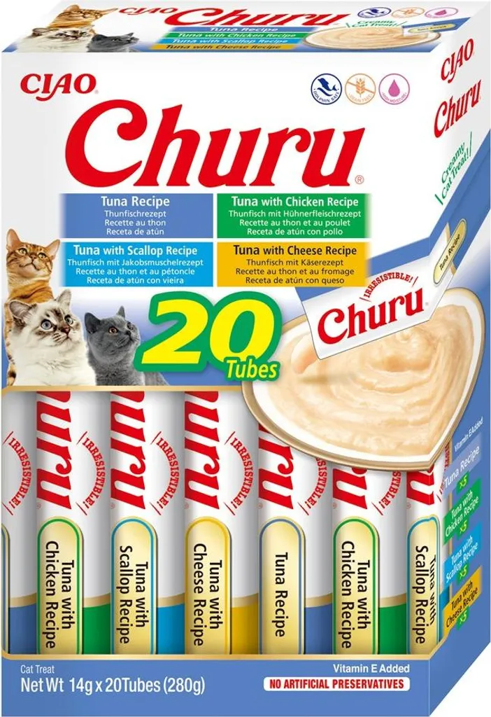 Churu Inaba Tonno Mix 20x40g: Trasforma il Premio in un Abbraccio