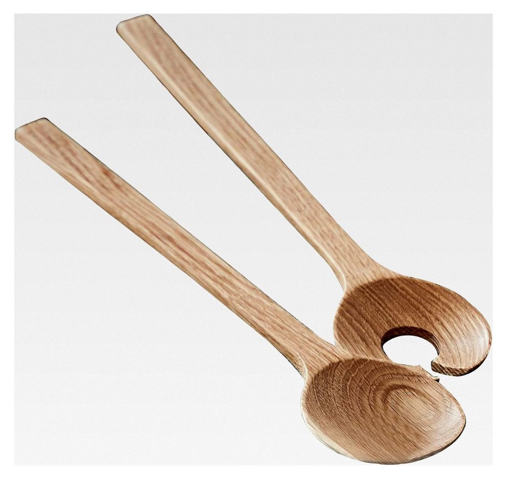 Salatbesteck 32 cm aus Eiche