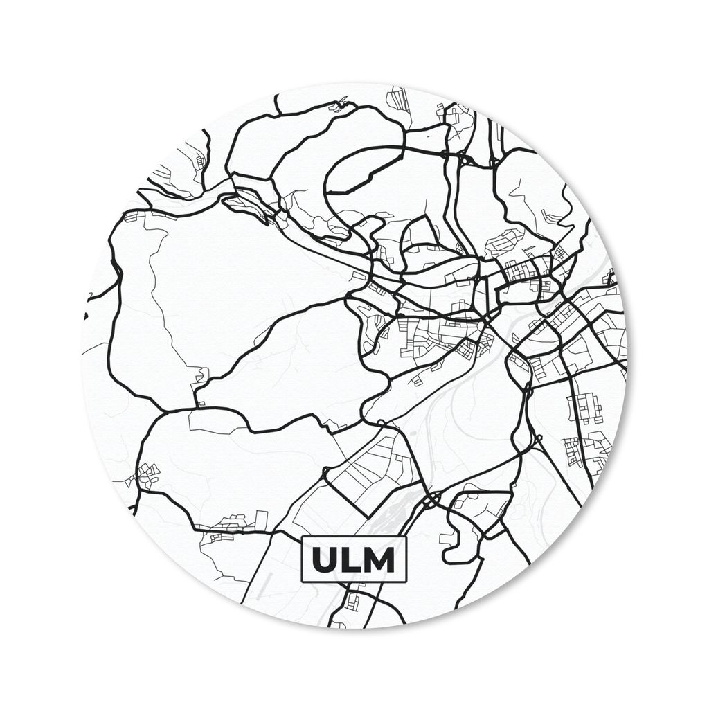 MuchoWow Mauspad Mousepad Karte - Ulm - Stadtplan 50x50 cm - Mousepads - Maus Mat - Pad - Mausunterlage - Vinyl