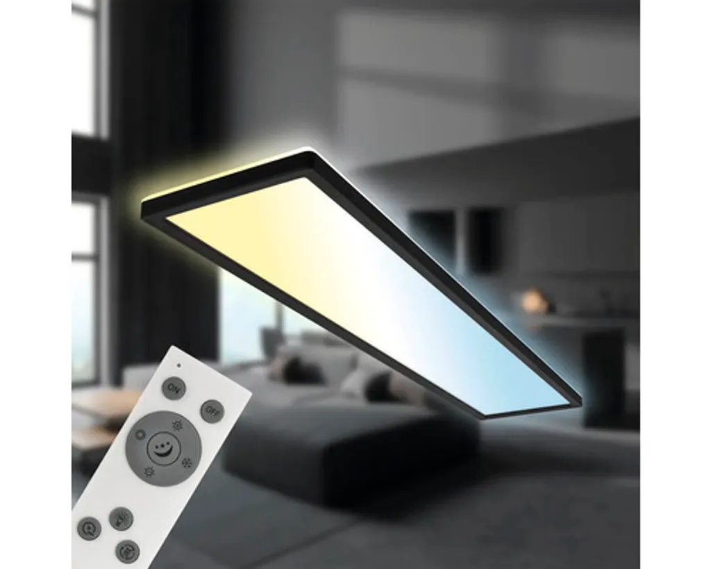 Plafonnier LED Variable 98cm Noir avec Effet Rétroéclairage et Télécommande - 7