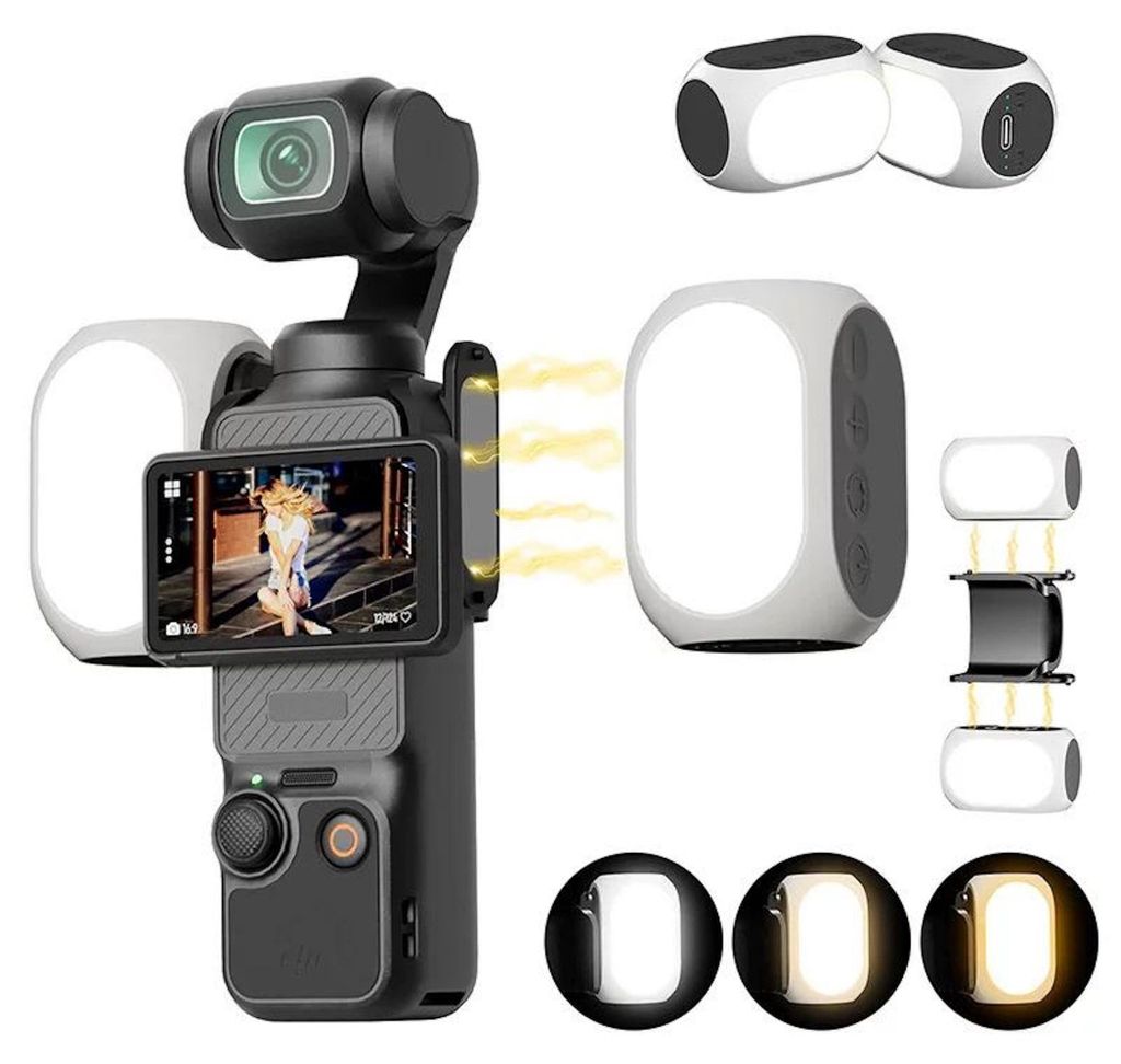 Set di 2 luci di riempimento ricaricabili per fotocamera Immagine del prodotto 