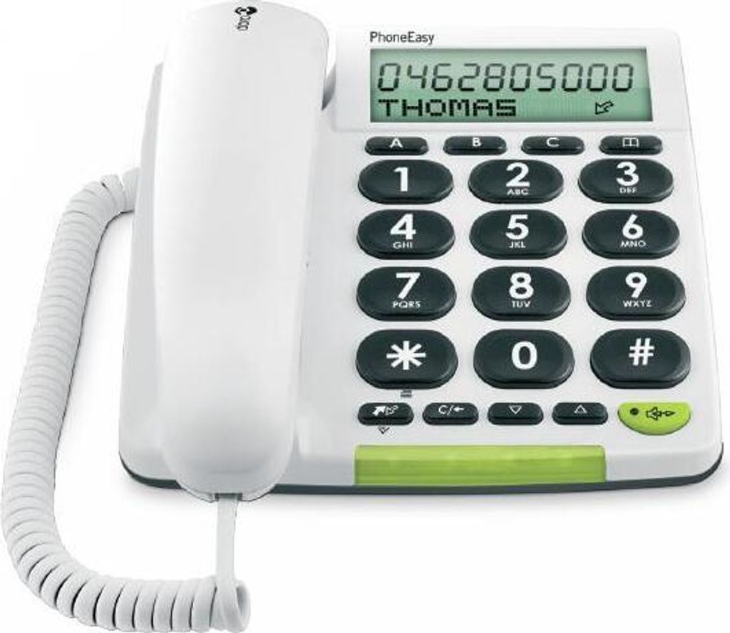 Doro 312cs, Analoges Telefon, Kabelgebundenes Mobilteil, Freisprecheinrichtung, 30 Eintragungen, Anrufer-Identifikation, Weiß