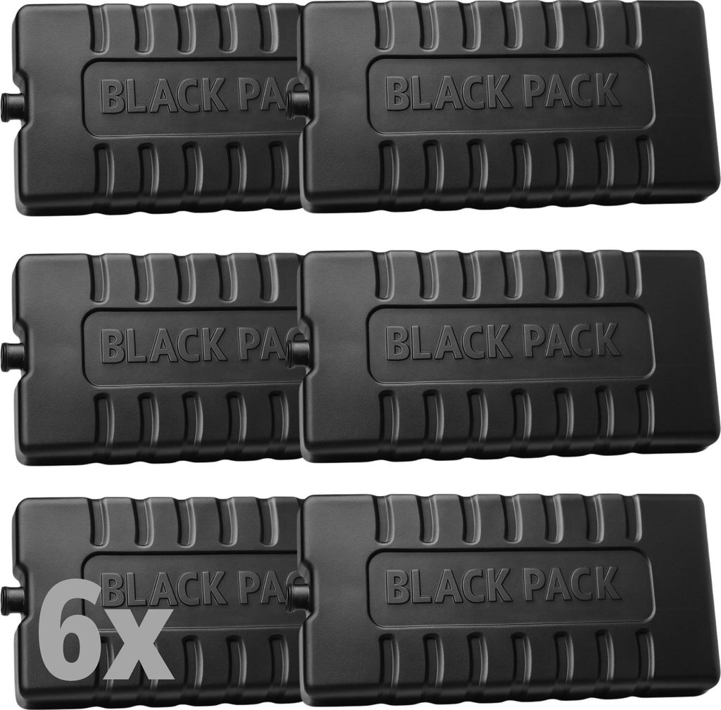ToCi Black Pack Kühlakkus 220ml - Kühlakku Set mit 6 Stück - Schwarz