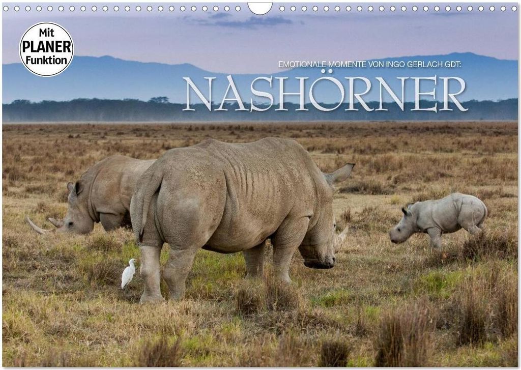 Emotionale Momente: Nashörner (Wandkalender 2026 DIN A3 quer), CALVENDO Monatskalender