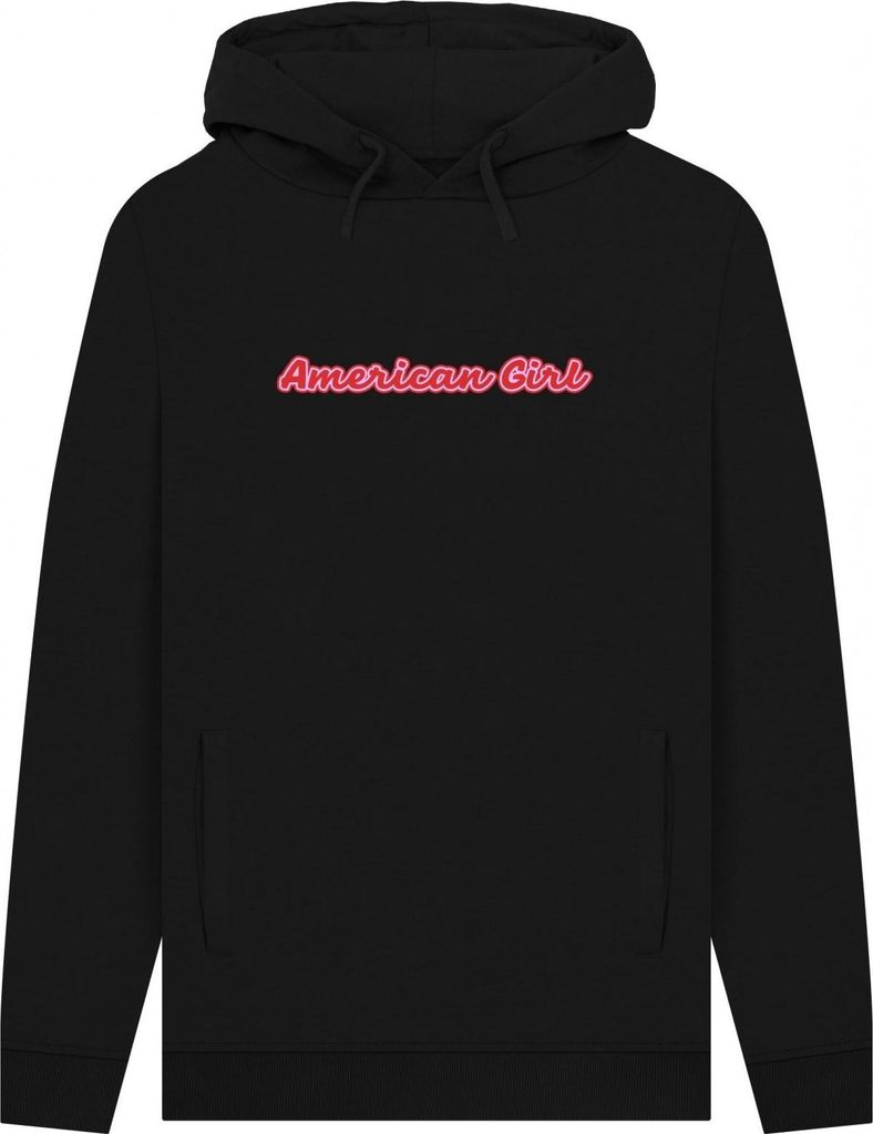 American Girl - Kapuzenpullover für Herren/Damen Uni, Logo PN1426 (XXL) (Schwarz)