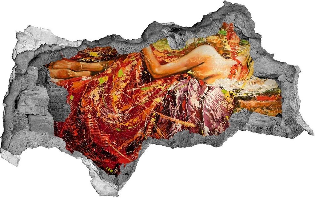 Selbstklebender Loch-3D-Aufkleber 95x73 cm Schlafende Frau