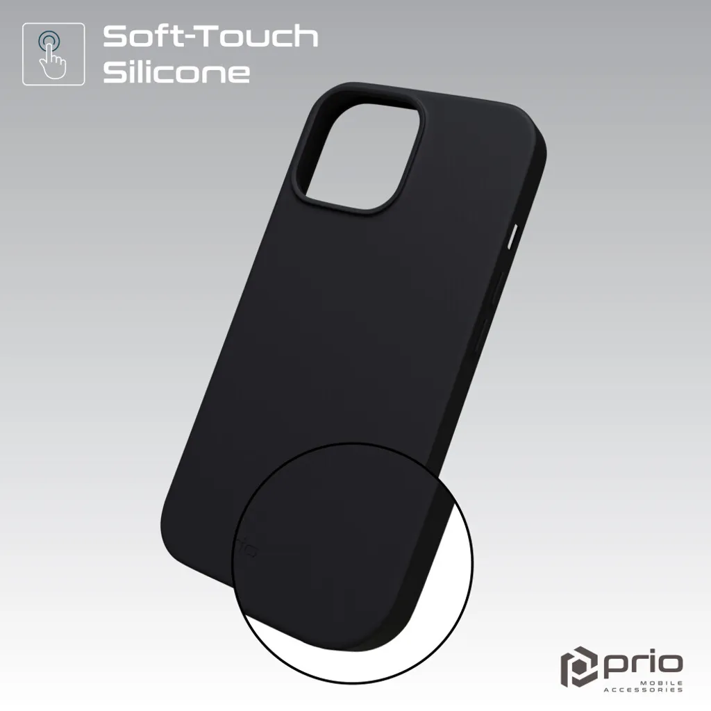 NEW'C Cover per iPhone 13 Pro (6,1) in silicone custodia ultra sottile nero e 2 × vetro temperato per iPhone 13 Pro (6,1 Pollici), pellicola protettiva per schermo