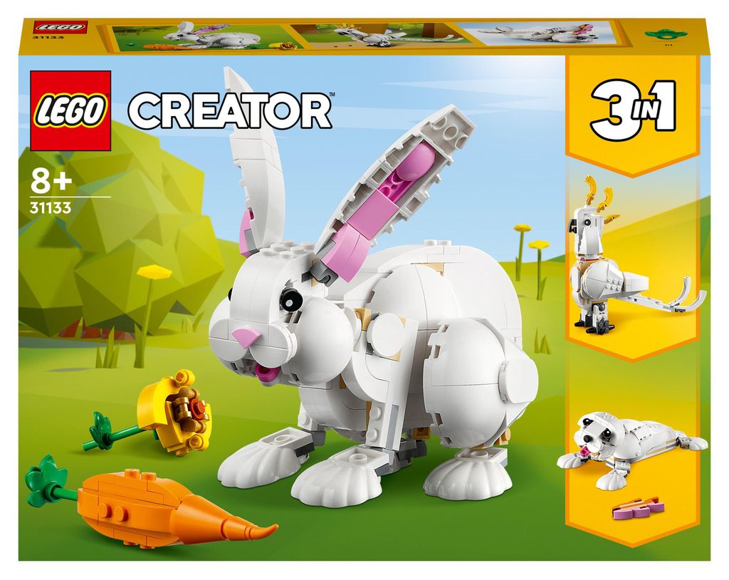 LEGO 31133 Creator 3in1 Weißer Hase Tierspielzeug Set mit Produktbild 