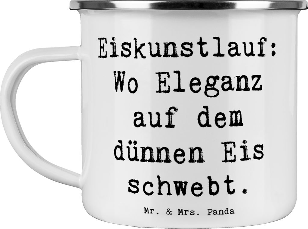 Mr. & Mrs. Panda Teetasse Spruch Eiskunstlauf Eleganz - Weiß - Geschenk, becher emaille, Sportler Geschenke, Teebecher, Anmut, Pirouette, Pott, Re...