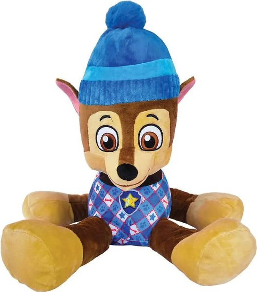 Peluche Chase Pat' Patrouille Winter 50 cm - Doudou Couché 9337C