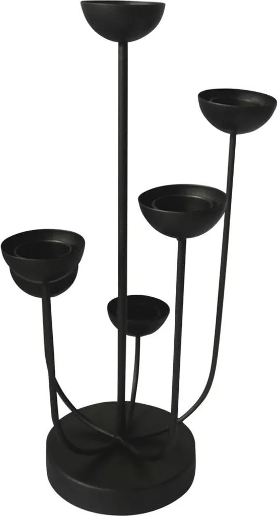 Portacandele di Design Mira Lesli Living 45,5 cm Nero | Arredo Minimal