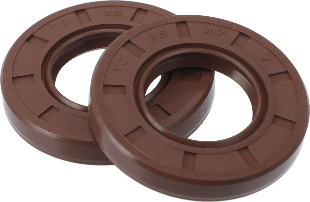 Universelle Öldichtung TC Doppellippe mit Stahlfeder Dichtungsring Rotationswellendichtung 25x47x7mm Hochdruck FKM Gummi Braun 2 Stück