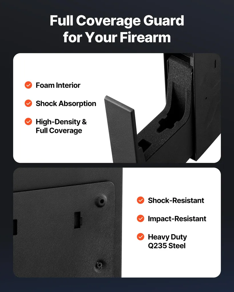 Coffre-fort pistolet avec éclairage LED et ouverture à code électronique - 6