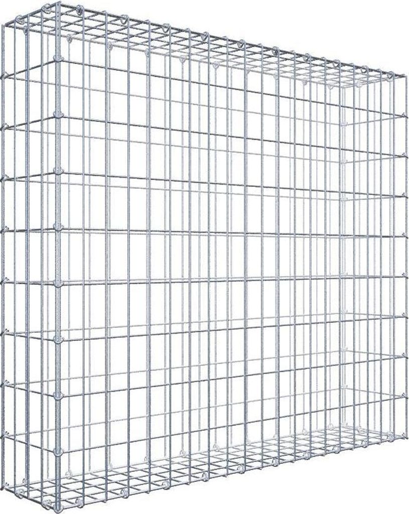 Gabione 100 cm x 90 cm x 20 cm (L x H x T), Maschenweite 5 cm x 10 cm, C-Ring