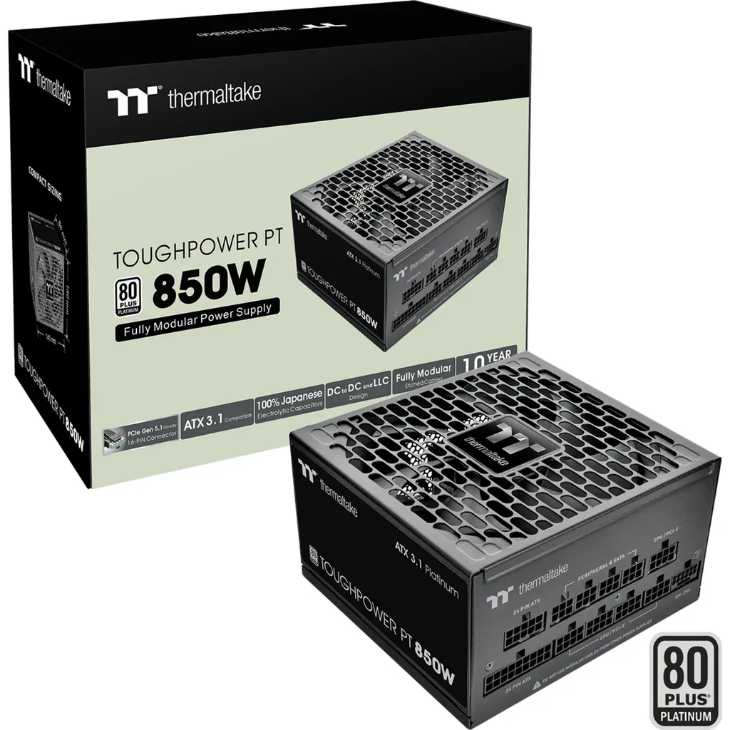 Thermaltake Toughpower PT 850W ATX 3.1 : Alimentation 80+ Platinum Gen5
