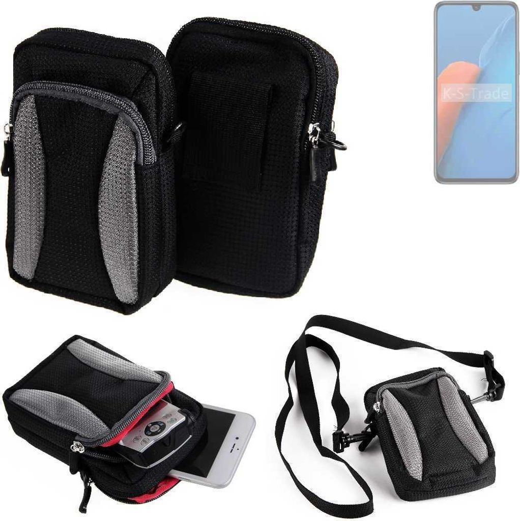K-S-Trade Holster Schutz Hülle kompatibel mit Infinix Note 12i 2022 Handy Hülle Gürteltasche Umhängetasche mit Zusatzfach schwarz