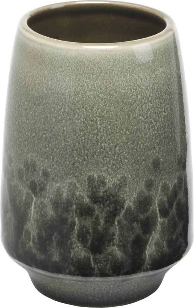 Zahnputzbecher - Braun - Grün - H 39 cm - Steingut - glasiert