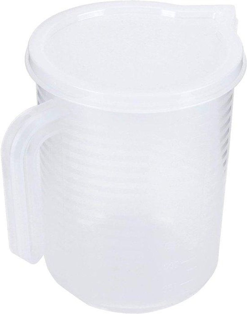 Plastik Maßbecher mit Deckel - Sichtbarer Milchbecher - 1000 ml - Mit Griff - Für Haushalt Küche Kochen Kaffeekochen