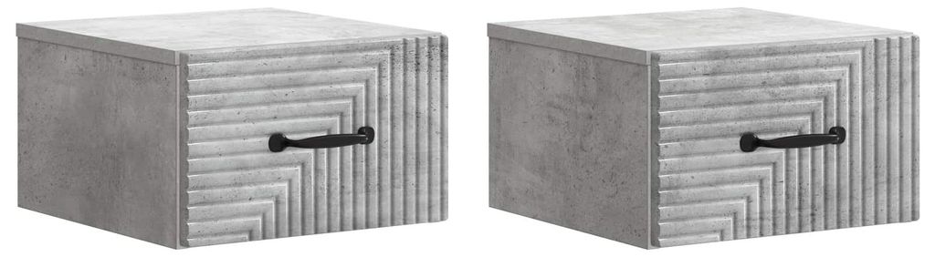 Maison Exclusive - Wandmontierter Nachttisch 2 pcs Betongrau 34,5 x 33 x 20 cm