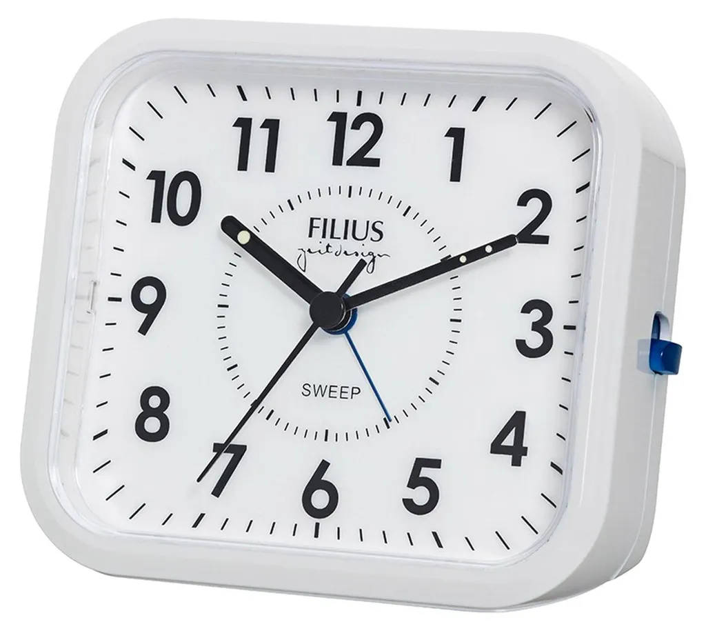 Réveil à Quartz Filius 0529-0 Silencieux sans Tic-tac 10 x 9 cm Blanc