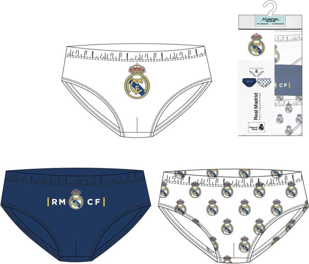 Real Madrid Unterwäsche Unterhosen Jungen 3er Pack 2/3 Jahre