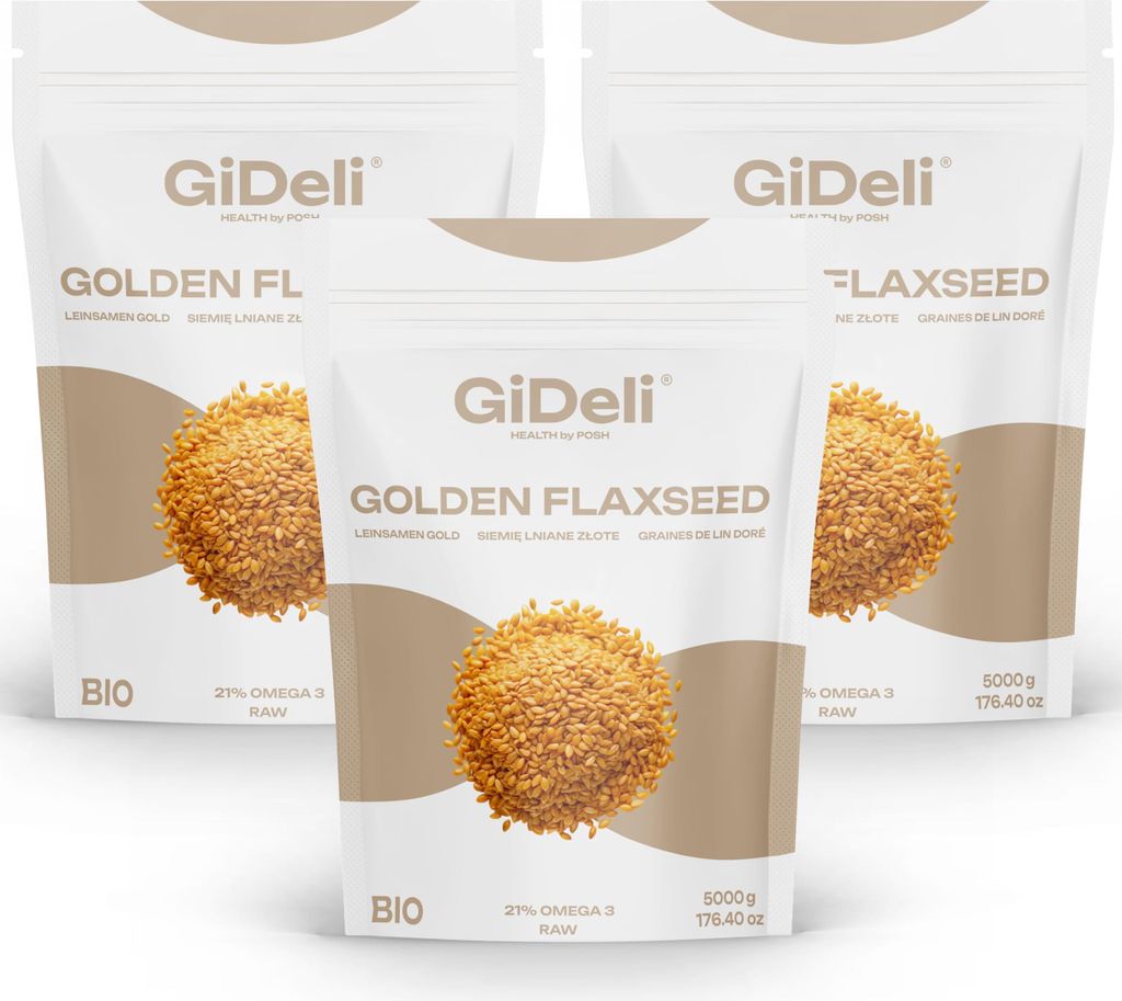 GiDeli Leinsamen Gold 15kg für Küche Superfood Premium Gesundheit Ernährung