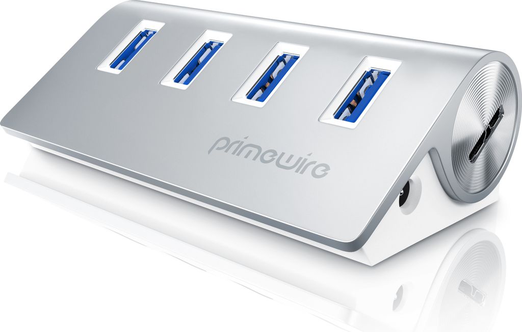 Primewire USB 3.2 Hub Gen.2 mit 4 Ports, 10 Gbps, 4-Port, USB Adapter, USB Verteiler, Kompatibel mit Desktop-PCs, Notebook, Netbook, Laptop, Ultrab...
