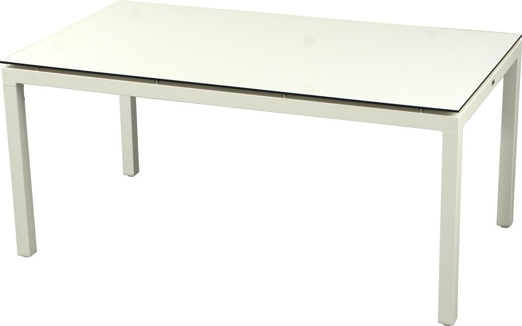 Inko Gartentisch Aluminium weiß 160x90 cm Terrassentisch Tischplatte nach Wahl
