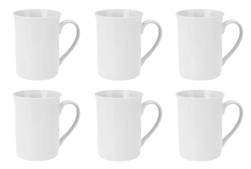 6 x Kaffeebecher weiß Ø 5 cm Höhe: 10 cm Porzellan Teetasse 