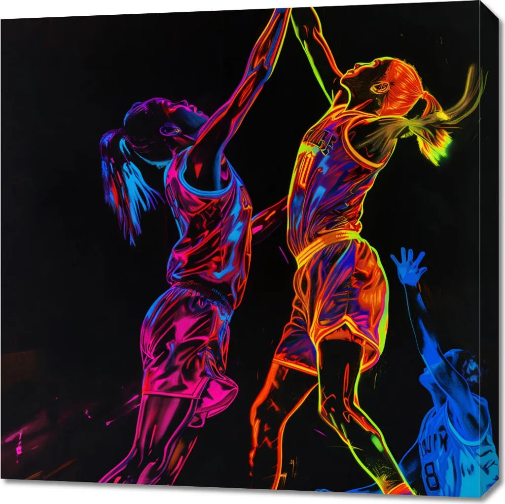 Quadro Partita di Basket 70x70 cm | Arredo Sportivo Moderno Tela