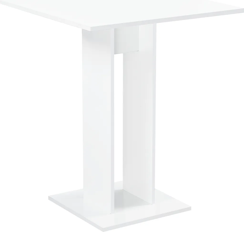 Table de cuisine carrée 65x65x78 cm blanc brillant en panneau [en.casa]