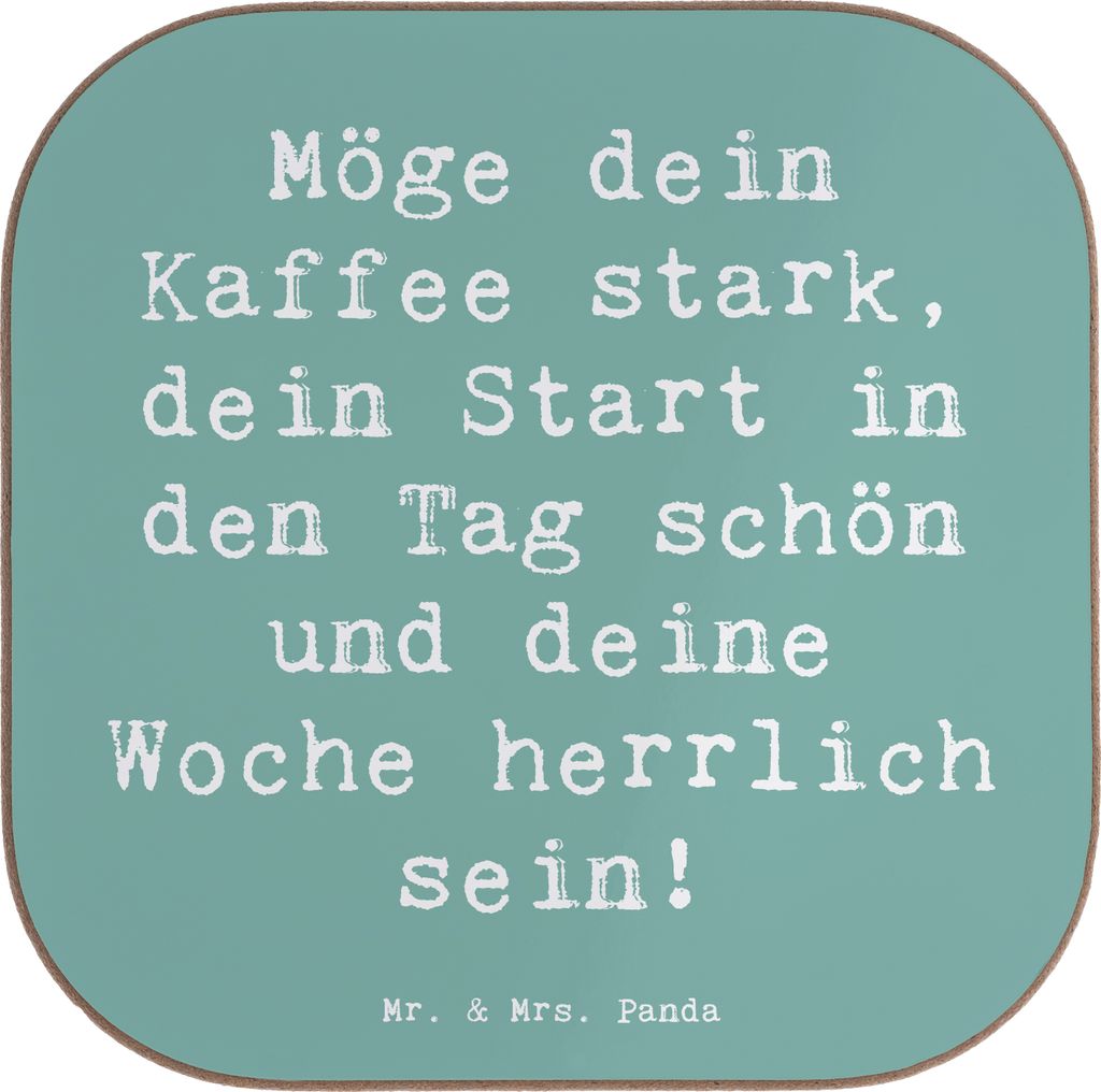 Mr. & Mrs. Panda Untersetzer Spruch Selbstzweifel Überwinden - Meeresbrise - Geschenk, Gläser, für, Glas, Flaschenuntersetzer, Stark, gläserunt...