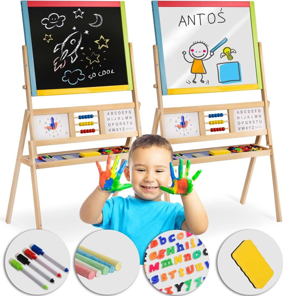 Große magnetische rotierende Tafel mit Uhr Ricokids - Mehrfarbig