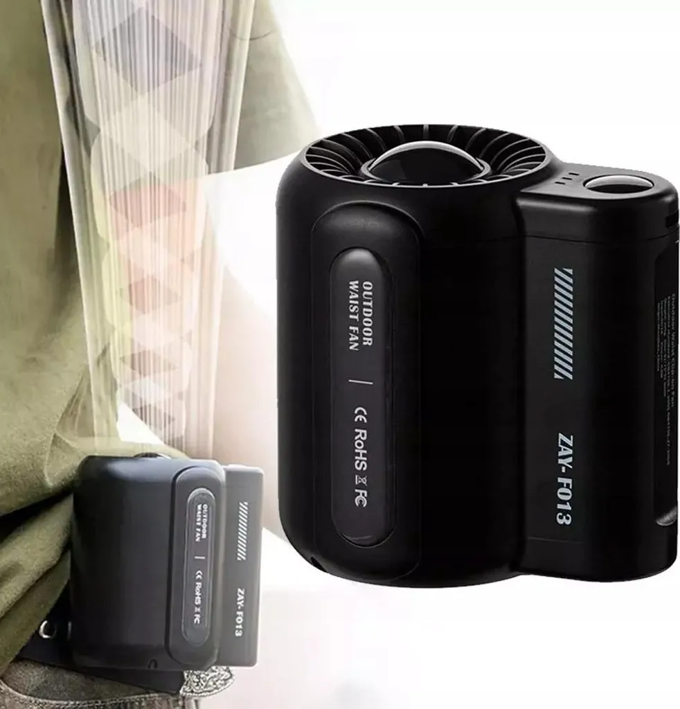 Mini ventilateur USB puissant avec attache ceinture et batterie 6000mAh