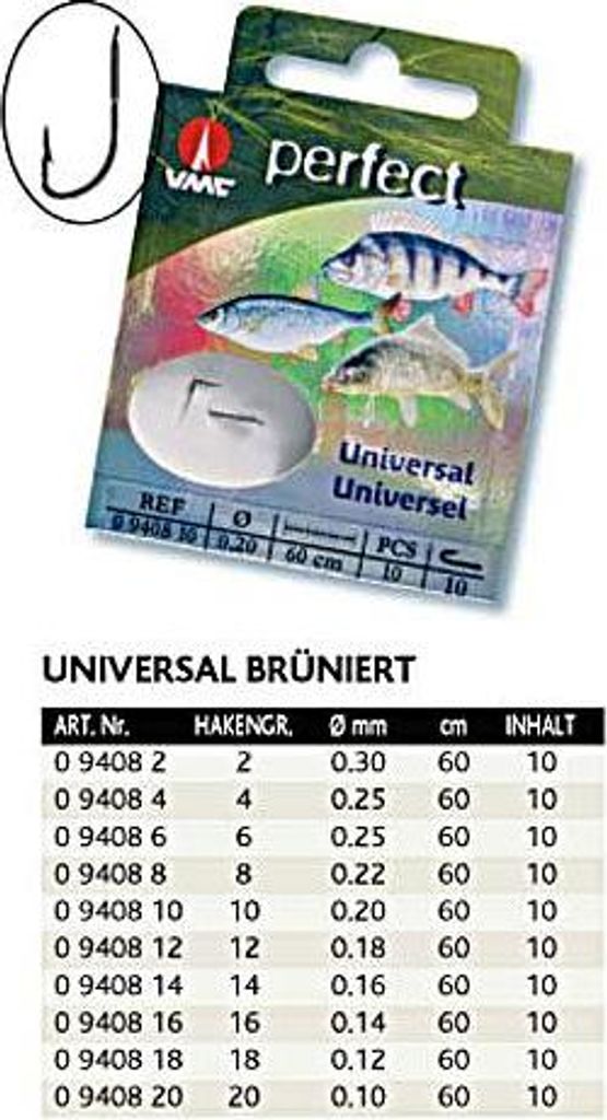VMC 9408 Allround Bronze Brüniert 60 cm Nylon 0,20 mm 10 Stück - Gr. 10