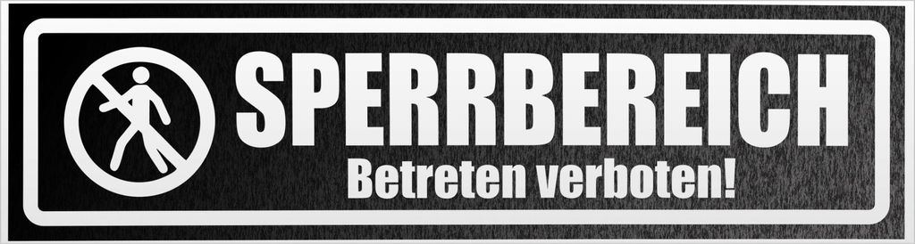 Kiwistar Sperrbereich betreten verboten invertiert Magnetschild Schild magnetisch - 45cm Schwarz - reflektierend - Magnetfolie für Auto PKW Kfz